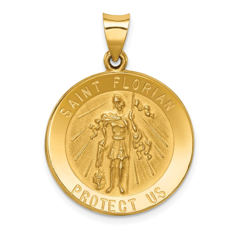 Die struck;14k Yellow gold;Hollow;Engravable;Polished & satin