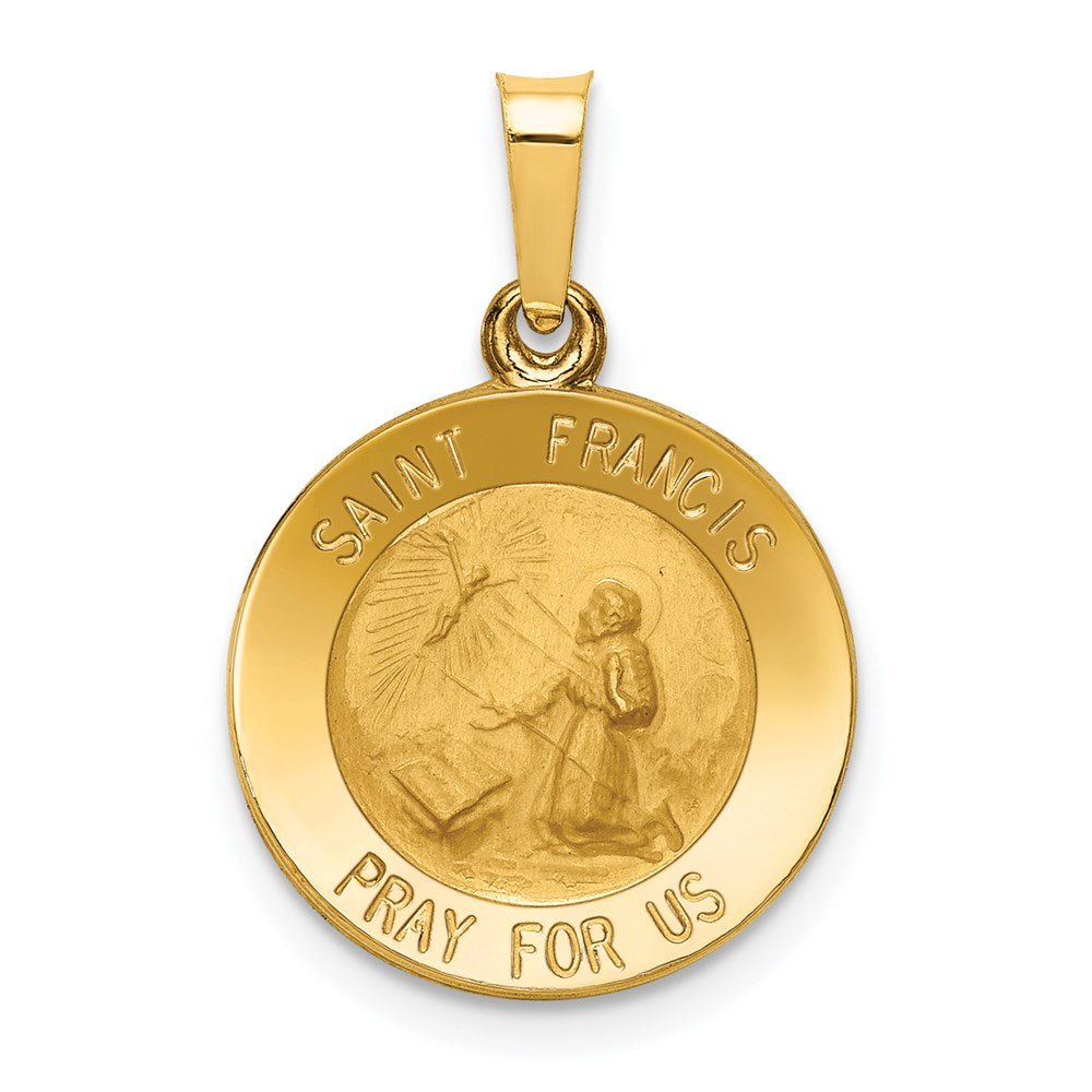 Die struck;14k Yellow gold;Hollow;Polished & satin