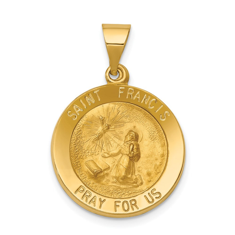 Die struck;14k Yellow gold;Hollow;Engravable;Polished & satin