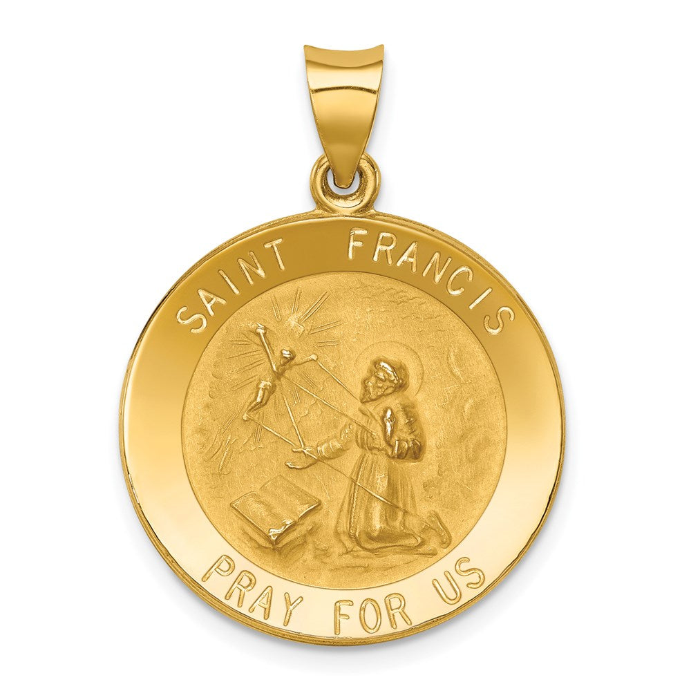 Die struck;14k Yellow gold;Hollow;Polished & satin