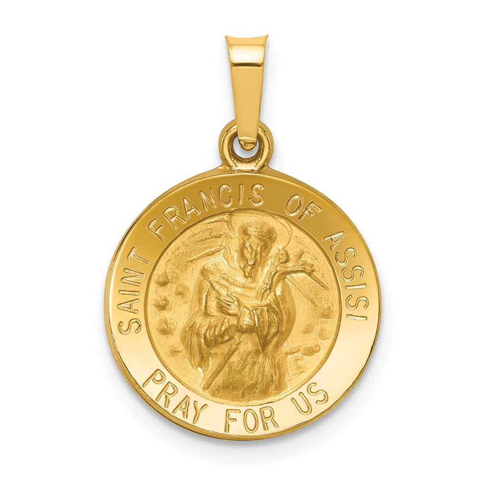 Die struck;14k Yellow gold;Hollow;Engravable;Polished & satin
