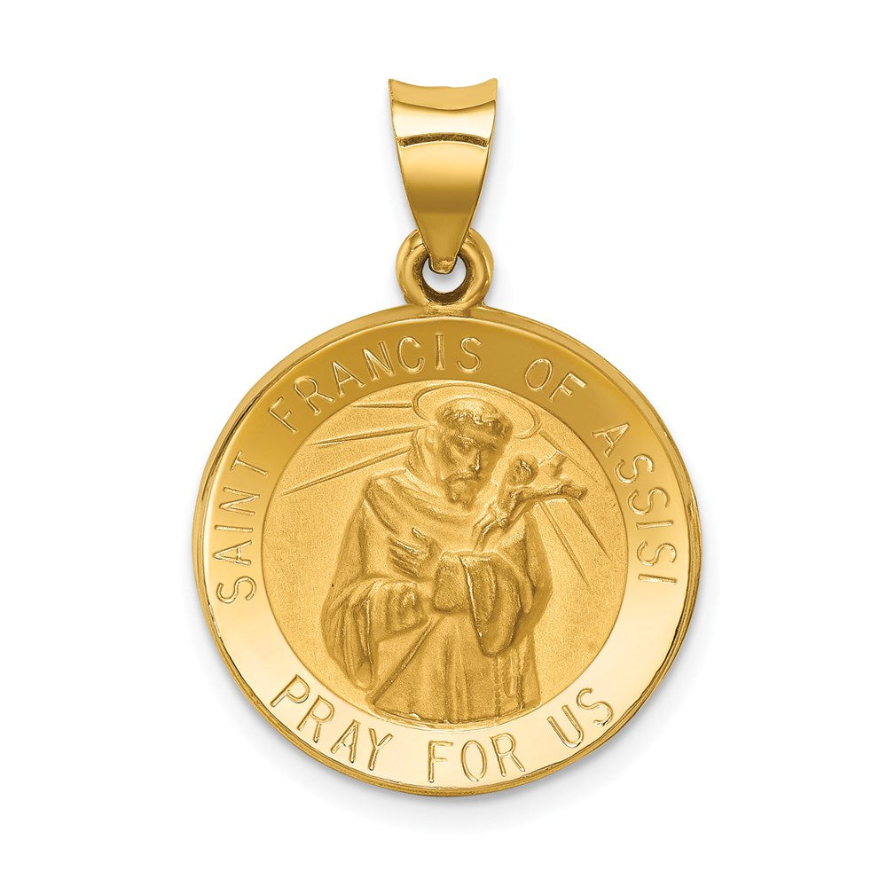 Die struck;14k Yellow gold;Hollow;Engravable;Polished & satin