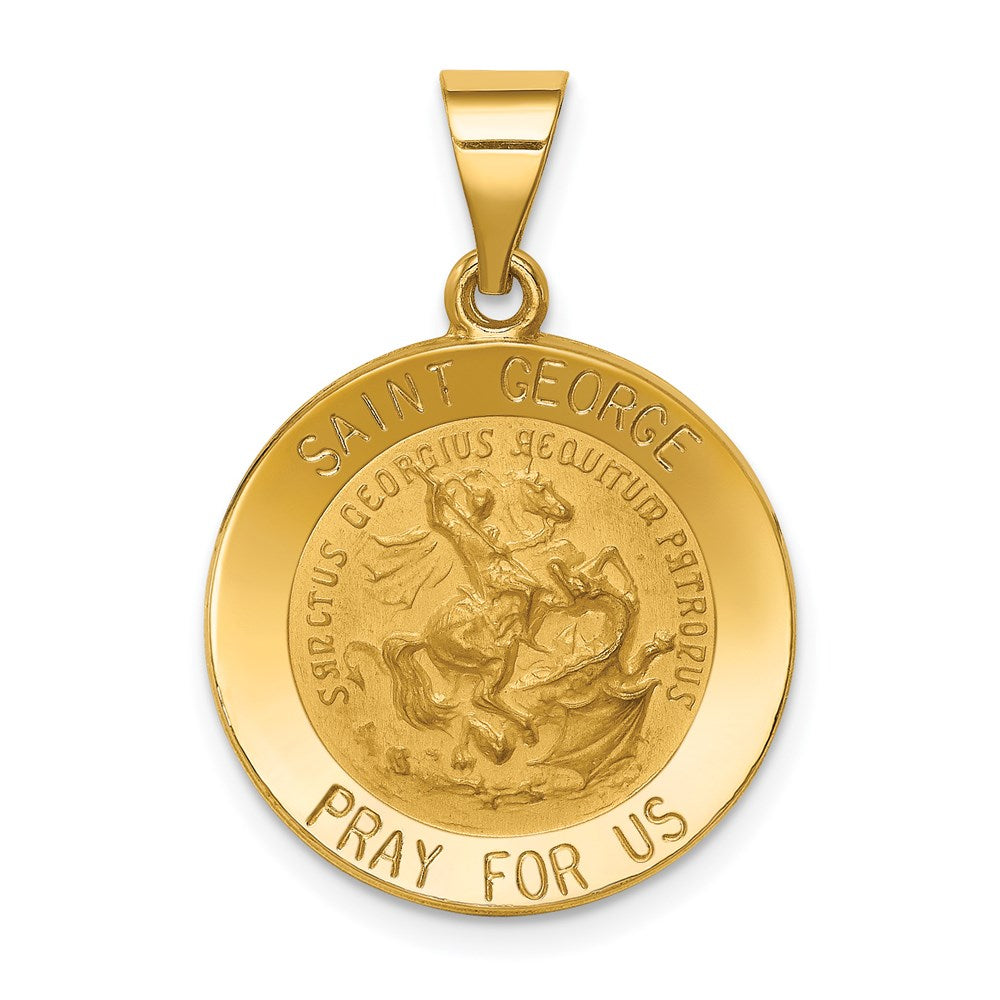 Die struck;14k Yellow gold;Hollow;Engravable;Polished & satin