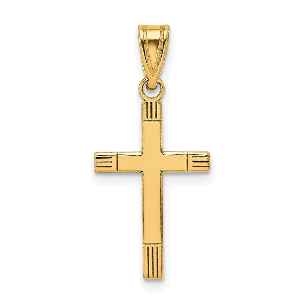 Solid;Polished;14k Yellow gold;Stamped;Flat back;Engravable;Not engraveable by QG