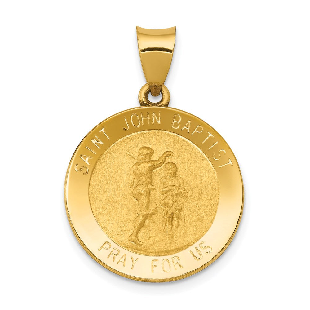 Die struck;14k Yellow gold;Hollow;Engravable;Polished & satin;Satin Back