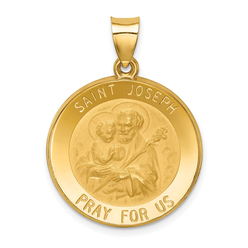 Die struck;14k Yellow gold;Hollow;Engravable;Polished & satin;Satin Back