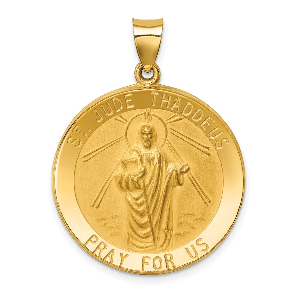 Die struck;14k Yellow gold;Hollow;Engravable;Polished & satin;Satin Back