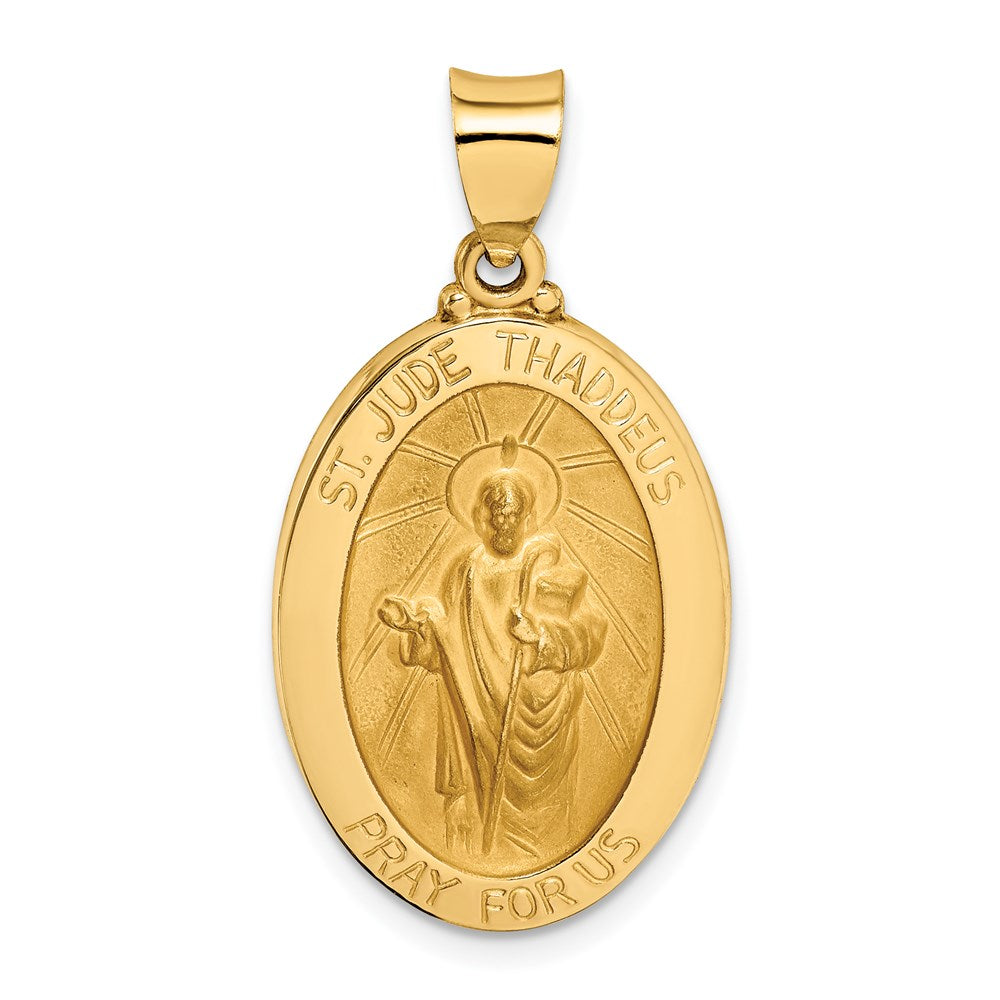 Die struck;14k Yellow gold;Hollow;Engravable;Polished & satin;Satin Back