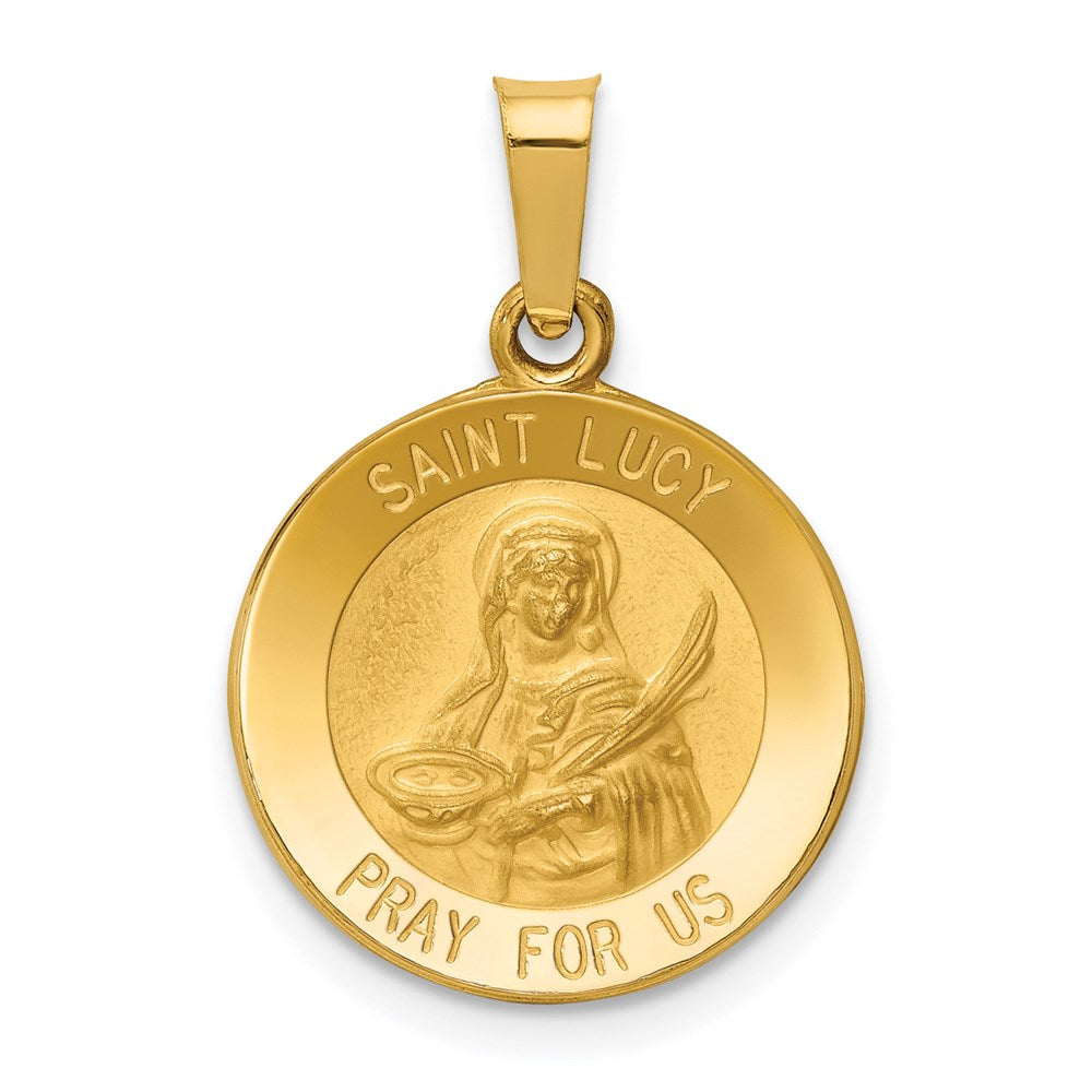 Solid;Die struck;14k Yellow gold;Hollow;Engravable;Polished back;Polished & satin