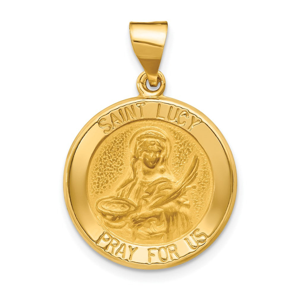 Solid;Polished;Die struck;14k Yellow gold;Hollow;Engravable;Satin Back