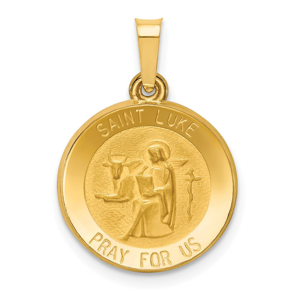 Die struck;14k Yellow gold;Hollow;Engravable;Polished & satin;Satin Back
