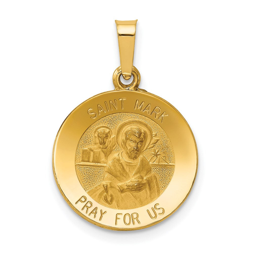 Die struck;14k Yellow gold;Hollow;Engravable;Polished & satin;Satin Back