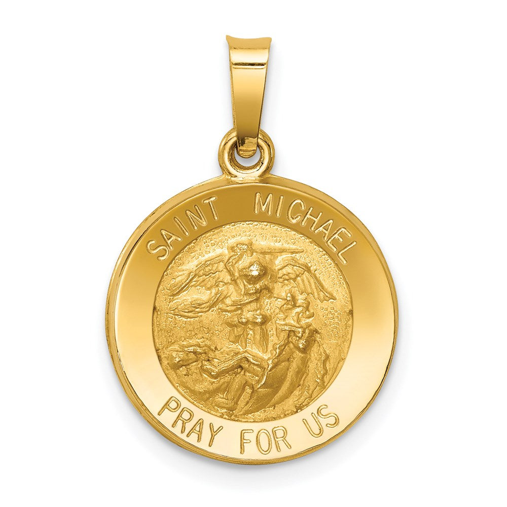 Die struck;14k Yellow gold;Hollow;Engravable;Polished & satin;Satin Back