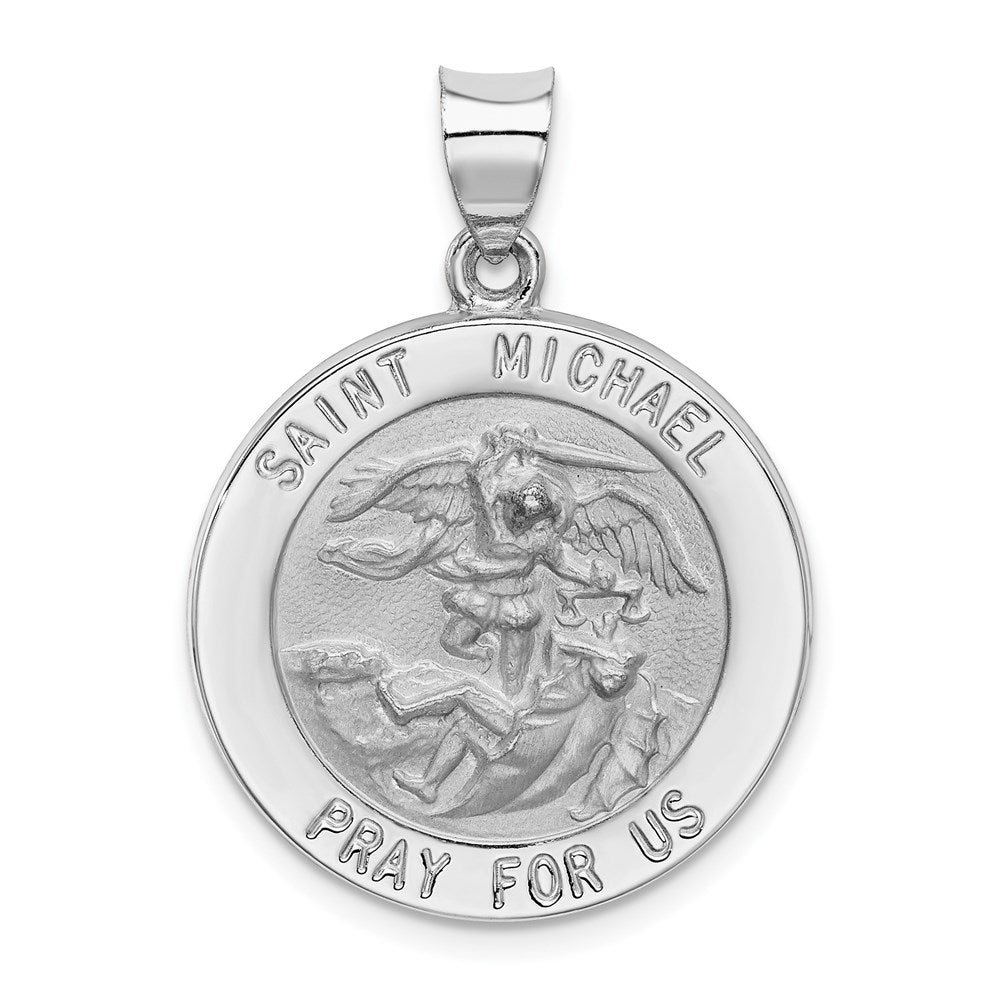 Die struck;14K White gold;Hollow;Engravable;Polished & satin;Satin Back