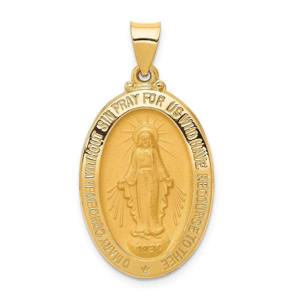 Die struck;14k Yellow gold;Polished & satin