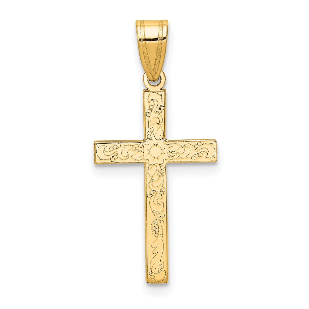 Solid;Polished;14k Yellow gold;Stamped;Not engraveable by QG;Satin Back