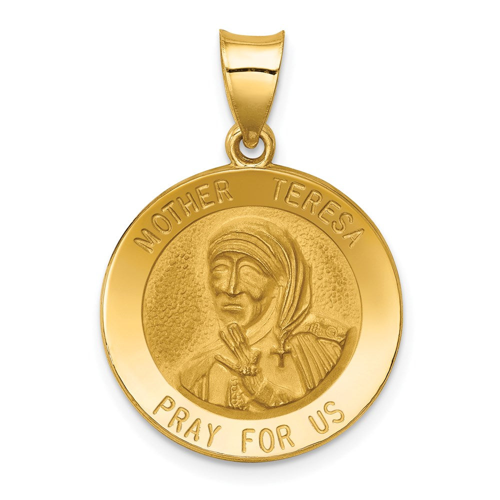 Die struck;14k Yellow gold;Hollow;Engravable;Polished & satin;Satin Back