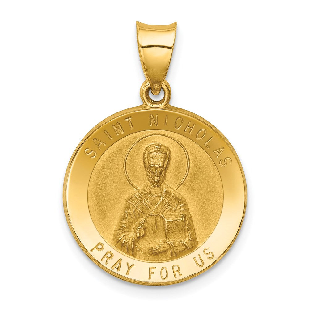 Die struck;14k Yellow gold;Hollow;Engravable;Polished & satin;Satin Back