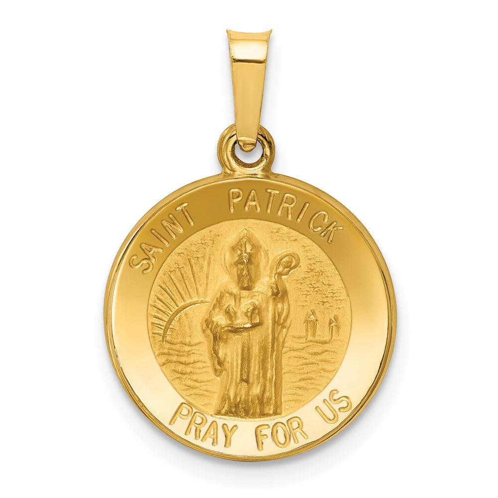 Die struck;14k Yellow gold;Hollow;Engravable;Polished & satin;Satin Back