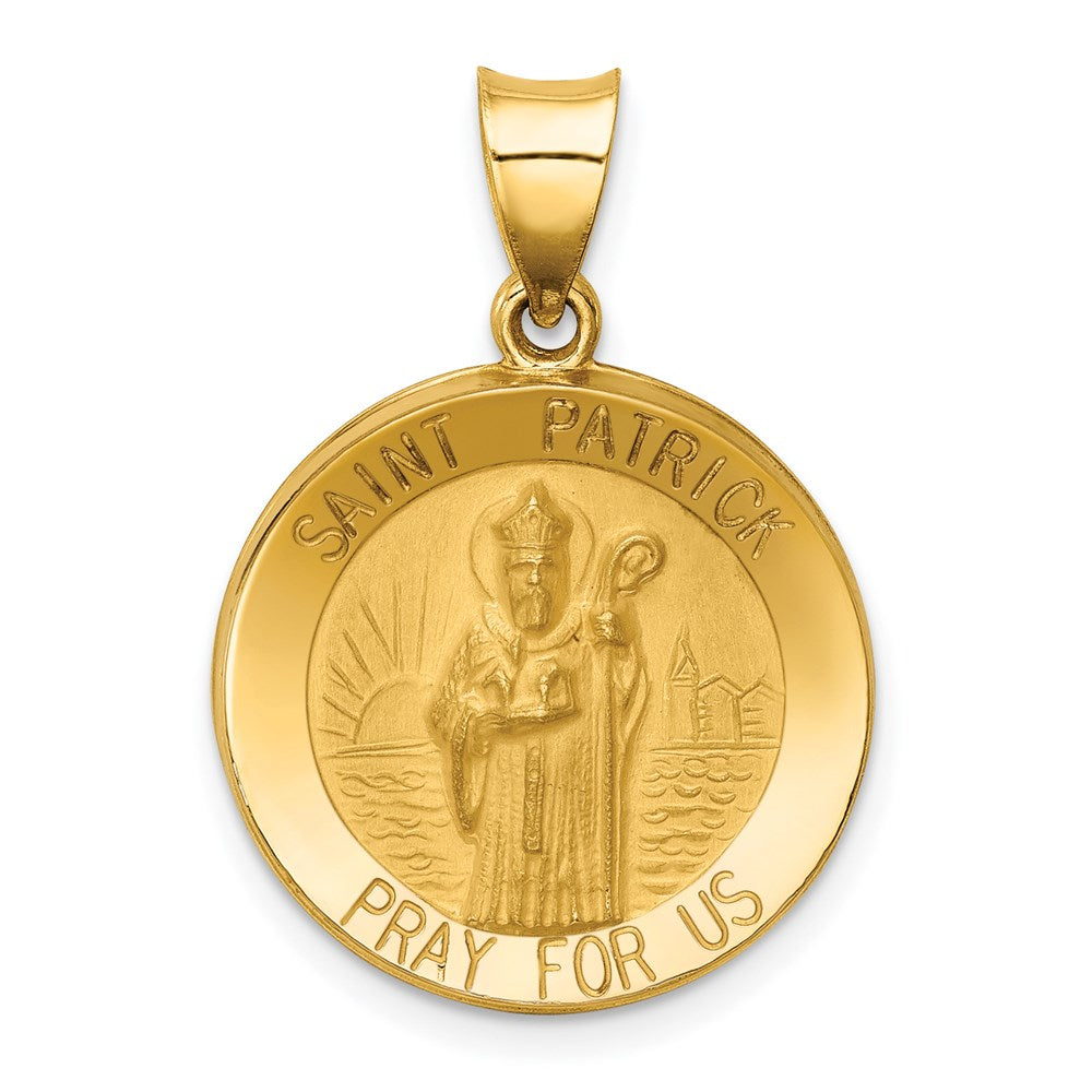 Die struck;14k Yellow gold;Hollow;Engravable;Polished & satin;Satin Back