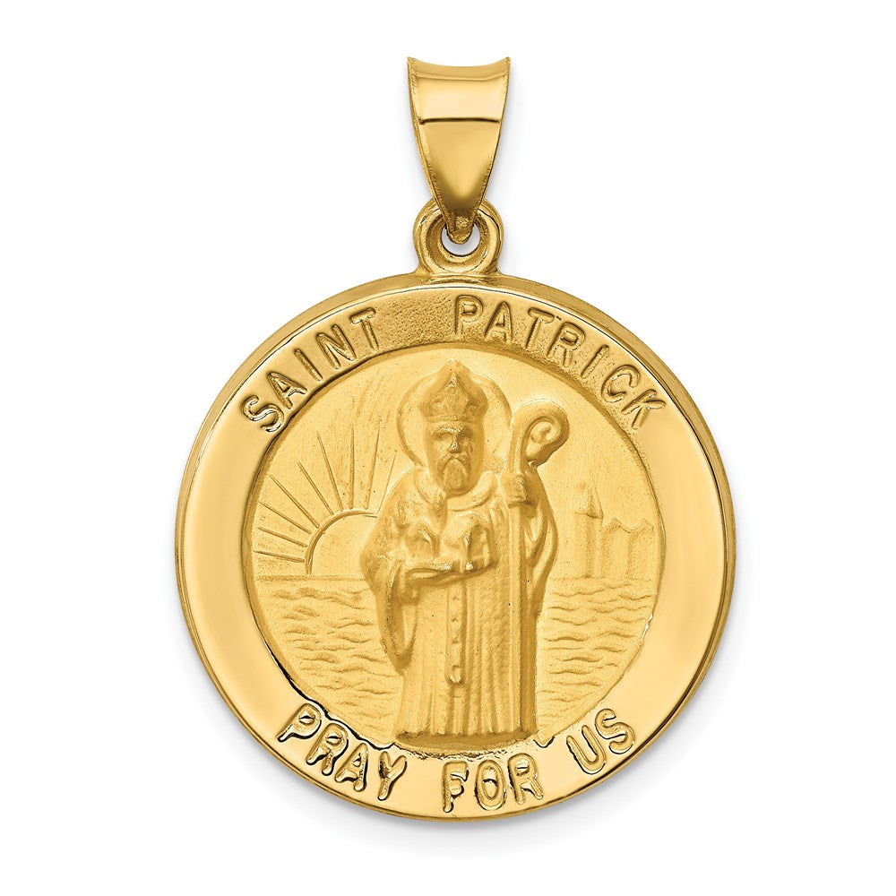 Die struck;14k Yellow gold;Hollow;Engravable;Polished & satin;Satin Back