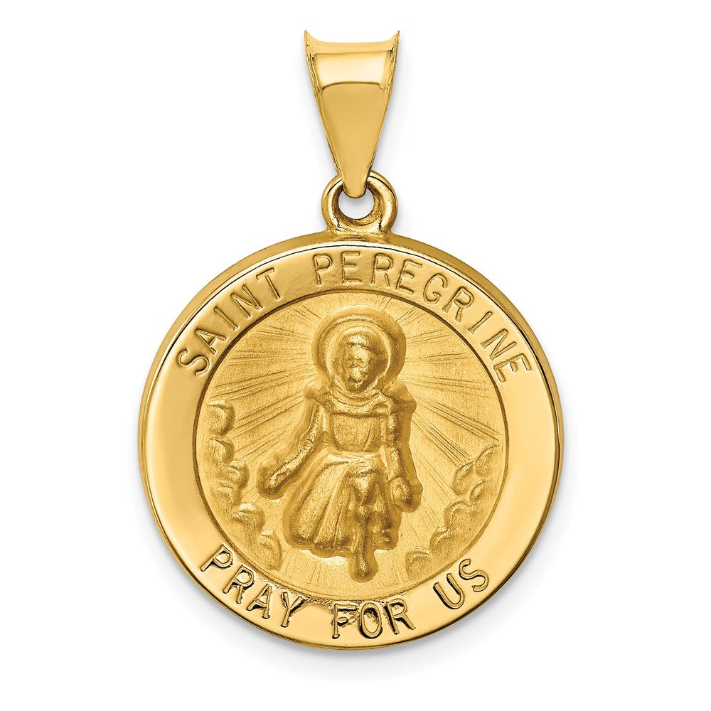 Die struck;14k Yellow gold;Hollow;Engravable;Polished & satin;Satin Back