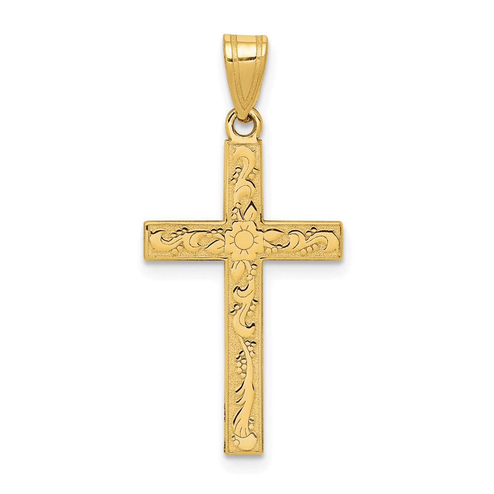 Solid;Polished;14k Yellow gold;Stamped;Not engraveable by QG;Satin Back