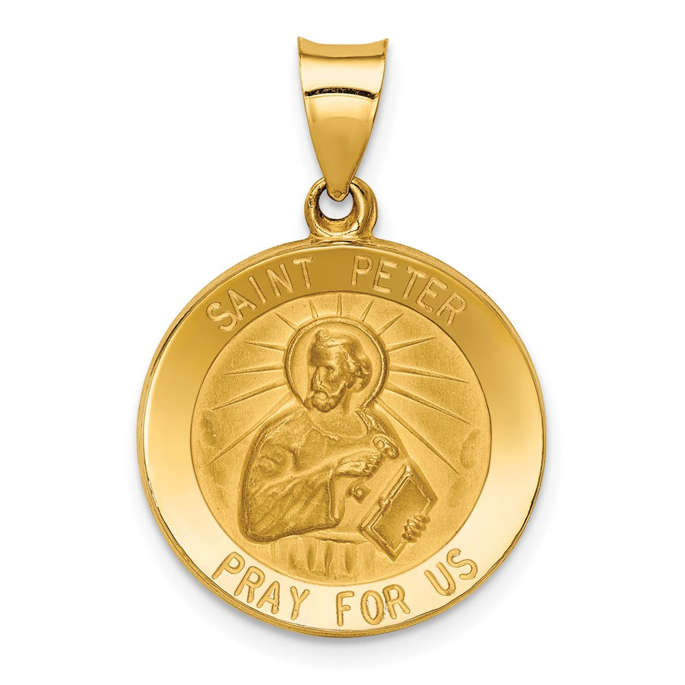 Die struck;14k Yellow gold;Hollow;Engravable;Polished & satin;Satin Back