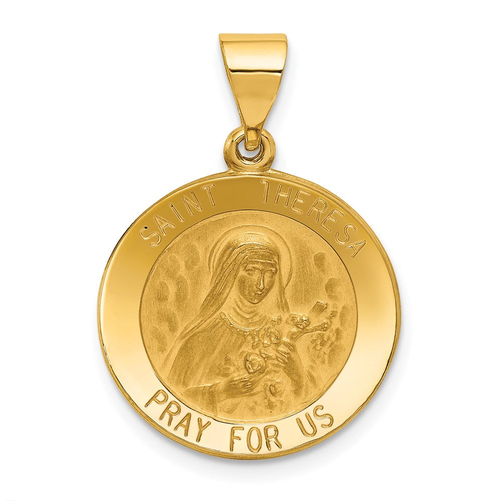 Die struck;14k Yellow gold;Hollow;Polished & satin;Satin Back