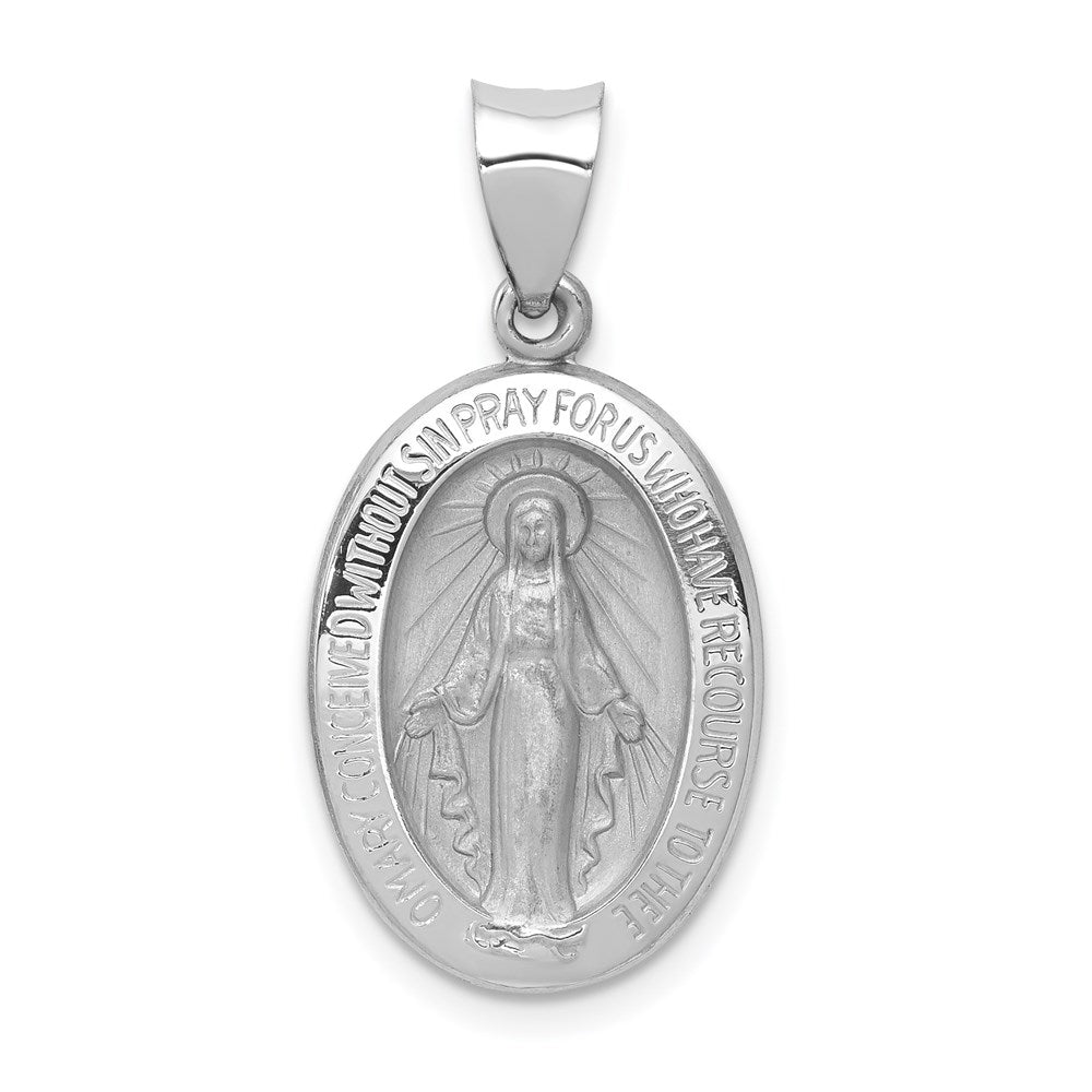 Die struck;14K White gold;Hollow;Polished & satin