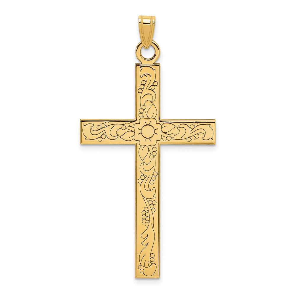 Solid;Polished;14k Yellow gold;Stamped;Engravable;Satin Back