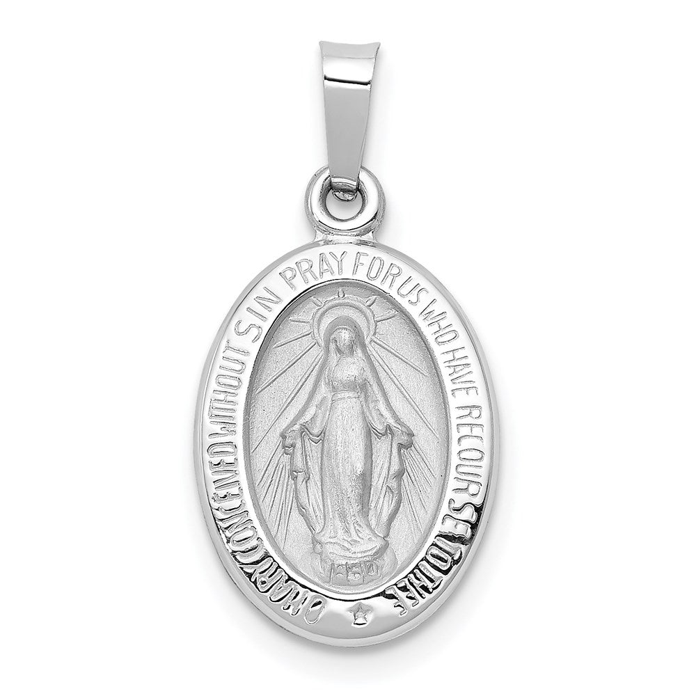 Die struck;14K White gold;Hollow;Polished & satin
