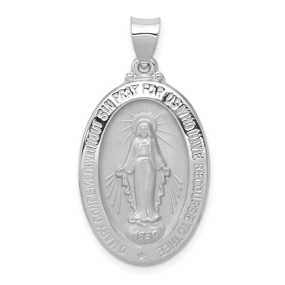 Die struck;14K White gold;Hollow;Polished & satin
