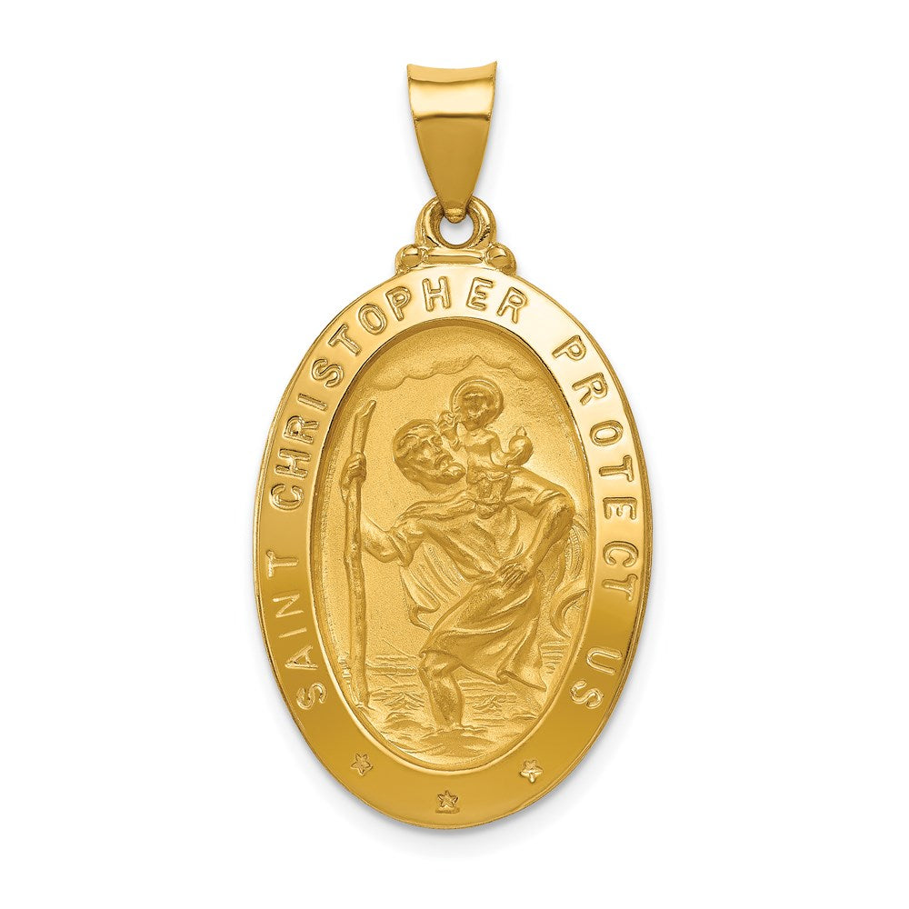 Die struck;14k Yellow gold;Engravable;Polished & satin