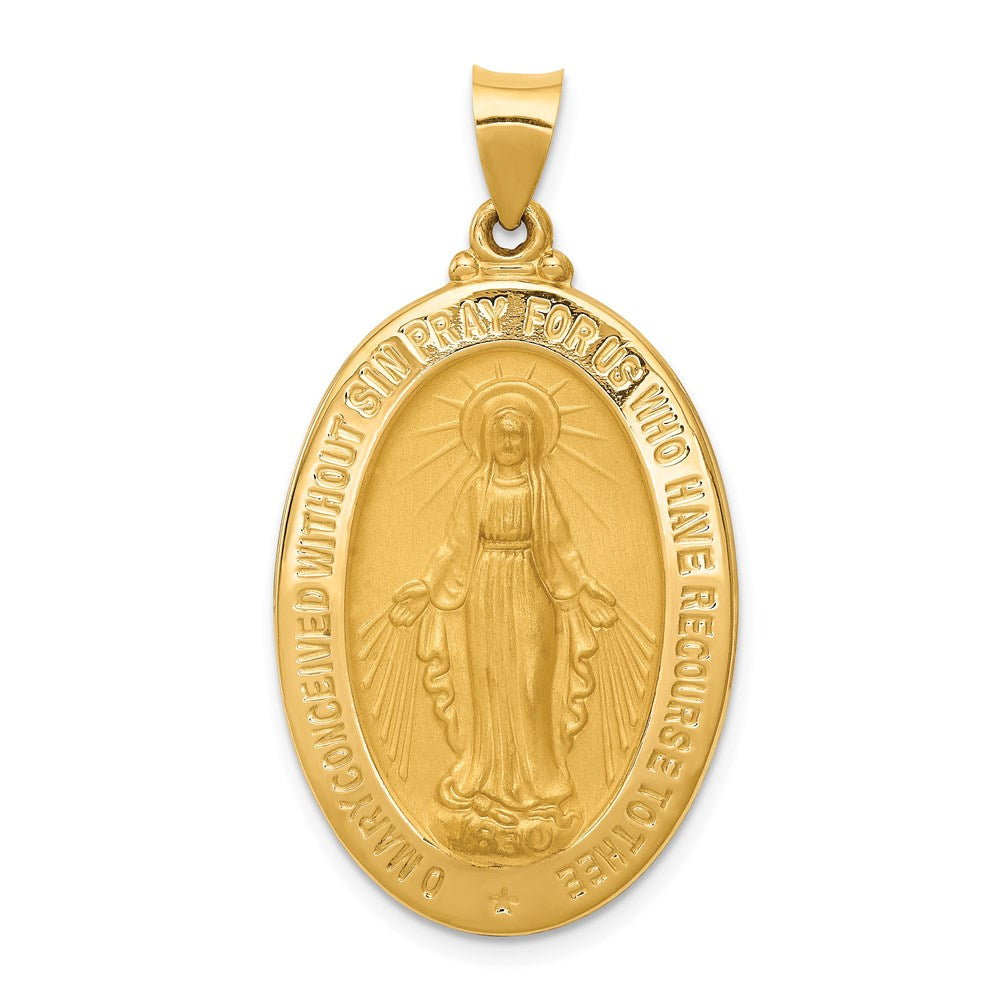 Die struck;14k Yellow gold;Hollow;Polished & satin