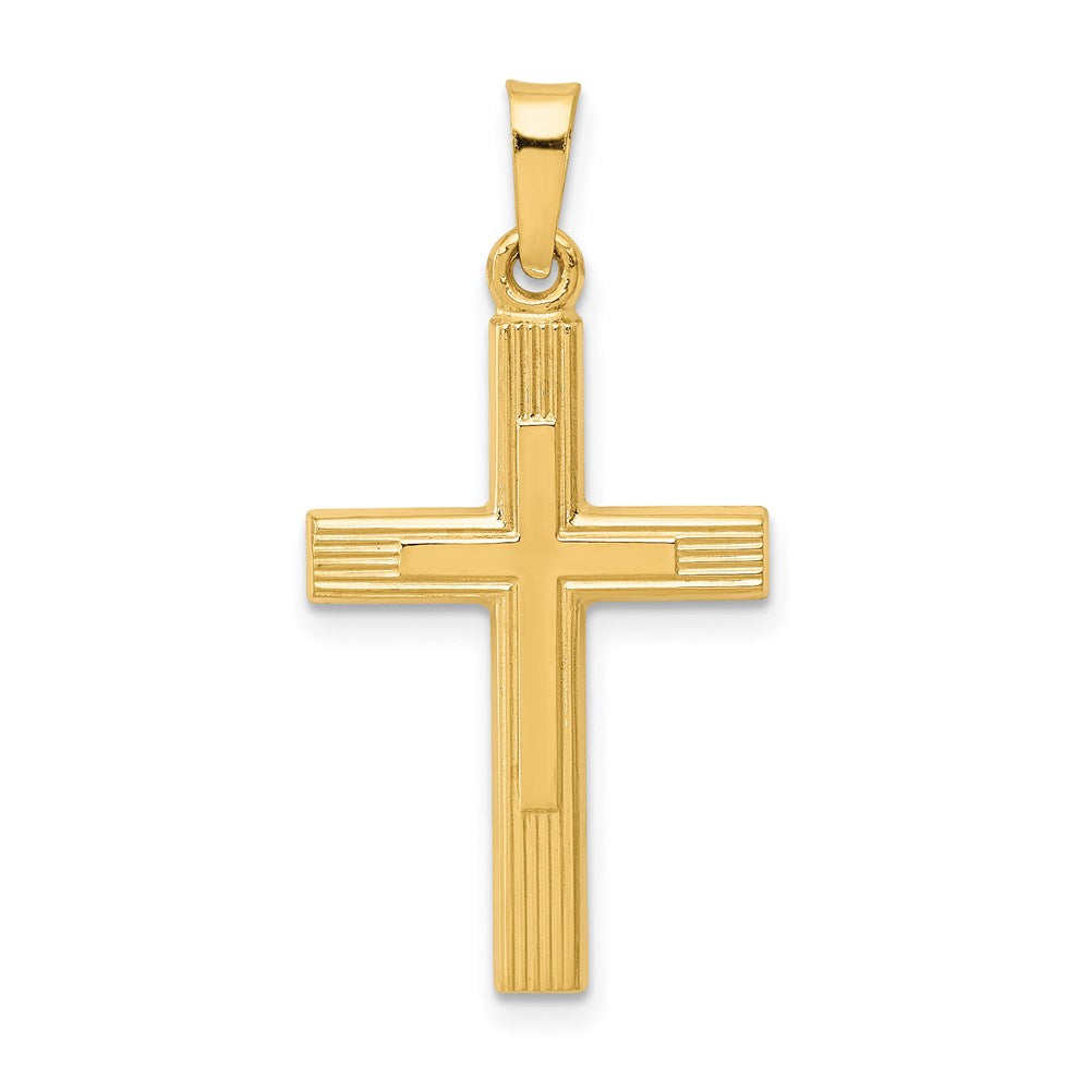 Solid;Polished;14k Yellow gold;Textured