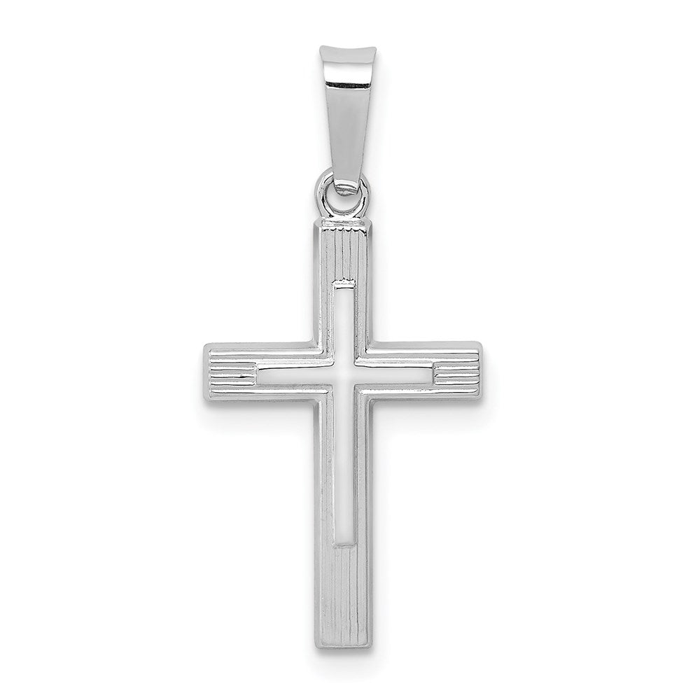 Polished;14K White gold;Hollow;Engravable;Textured