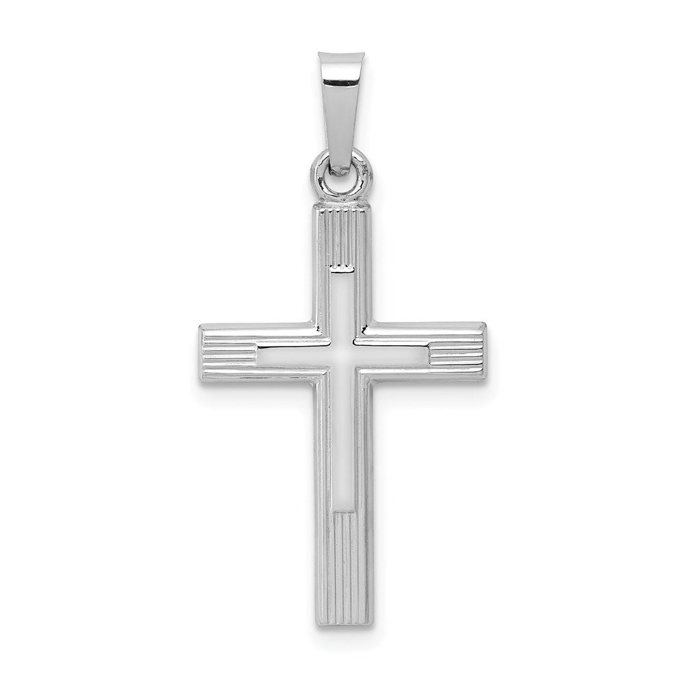 Solid;Polished;14K White gold;Textured
