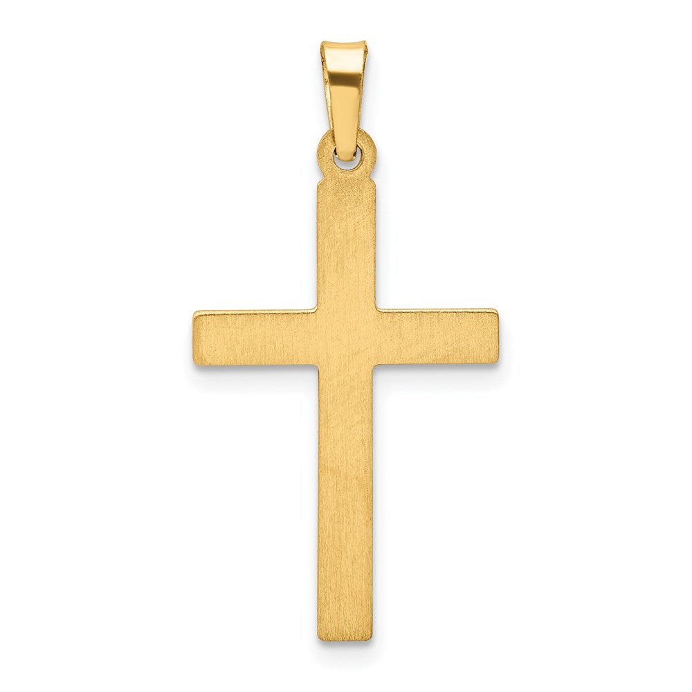 14K and White Rhodium Satin and Polished Latin Cross Pendant