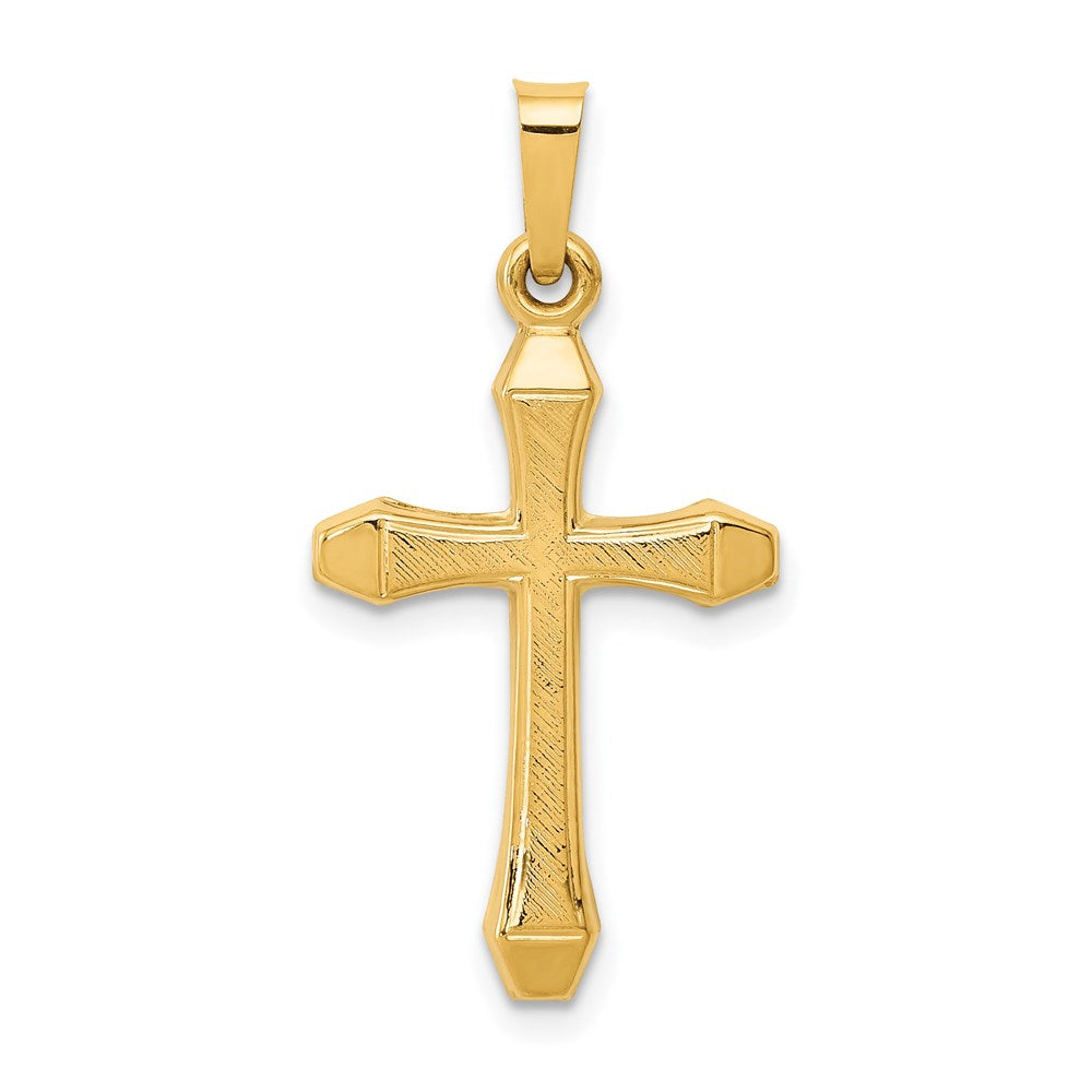 Solid;Polished;14k Yellow gold;Textured