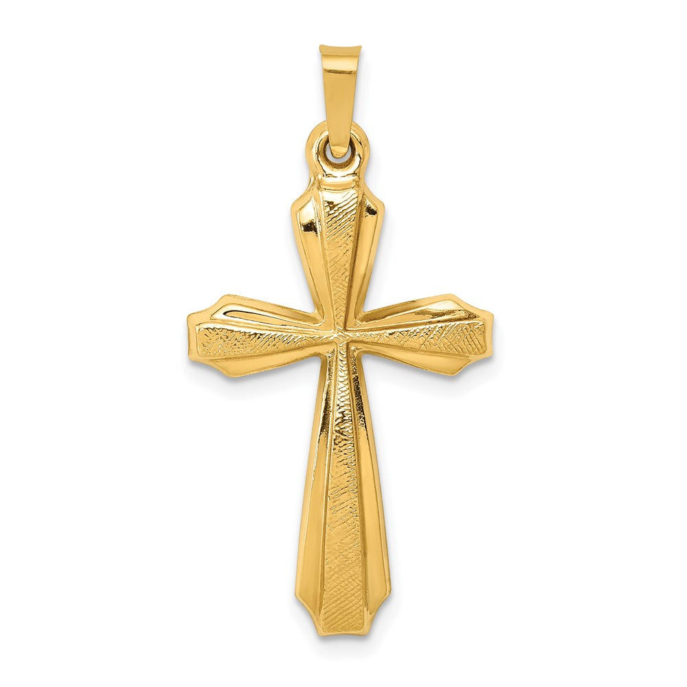 Solid;Polished;14k Yellow gold;Textured