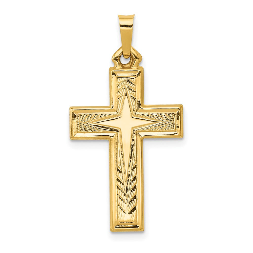 Solid;Polished;14k Yellow gold;Textured