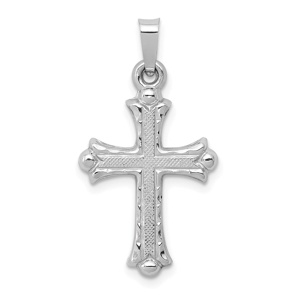 Solid;Casted;Polished;14K White gold;Textured