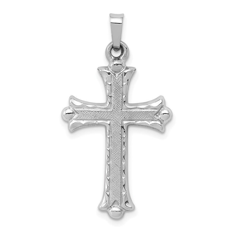 Solid;Casted;Polished;14K White gold;Textured