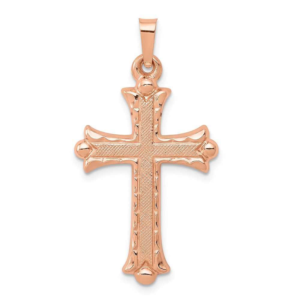 Solid;Casted;Polished;14k Rose gold;Textured