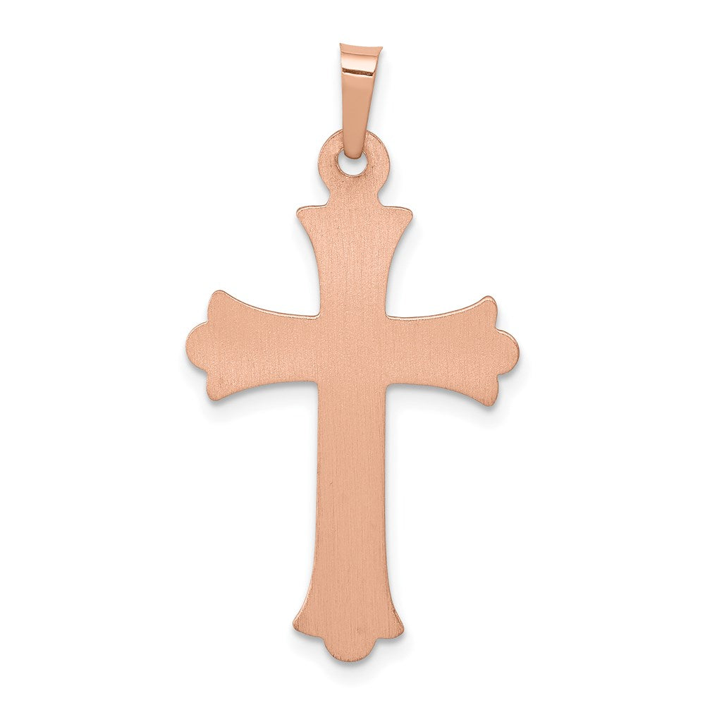 14K Two-Tone Fleur de Lis Cross Pendant
