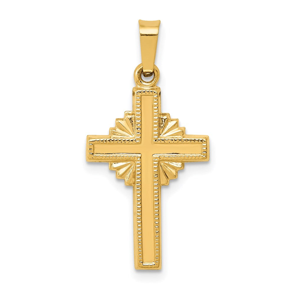 Polished;14k Yellow gold;Flat back;Textured