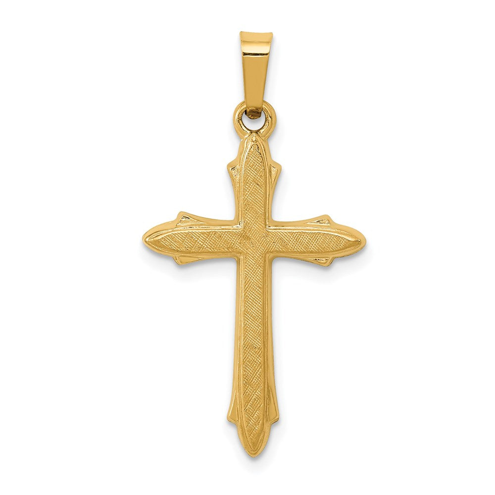 Polished;14k Yellow gold;Flat back;Textured