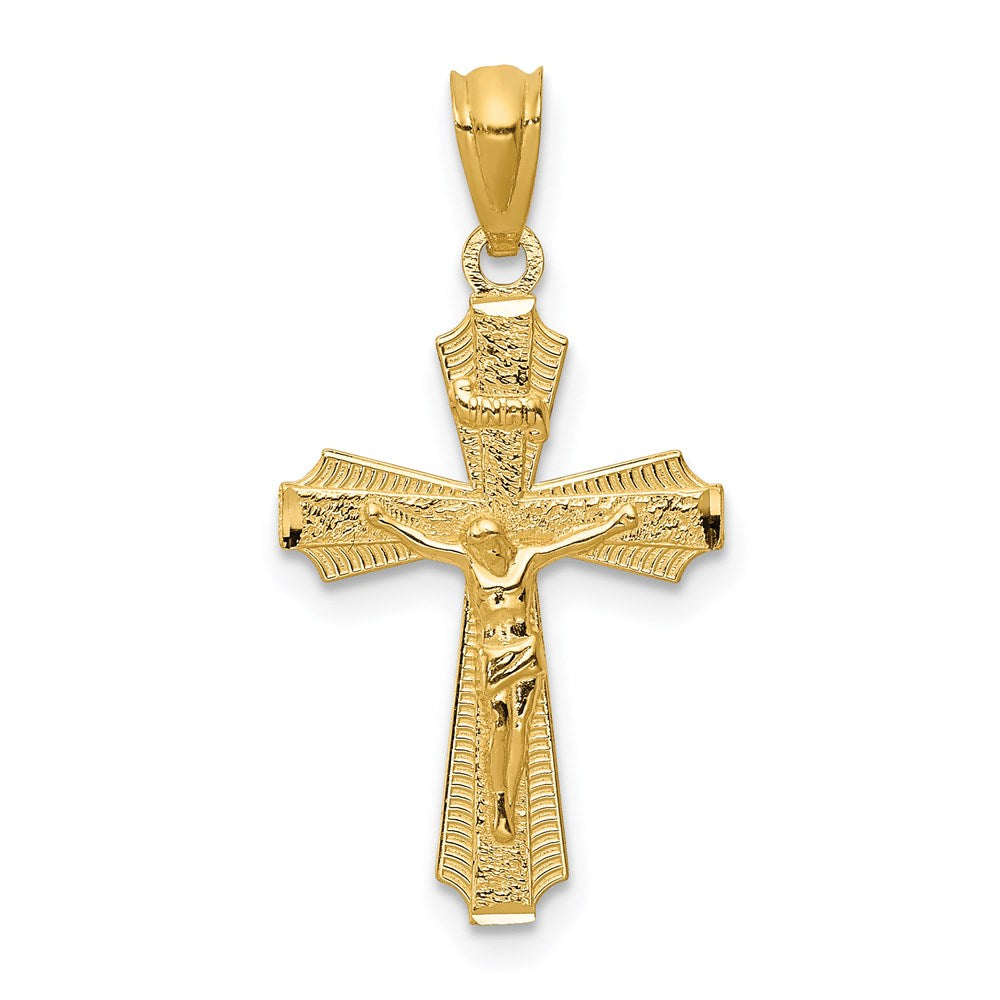 Polished;14k Yellow gold;Textured;Textured back