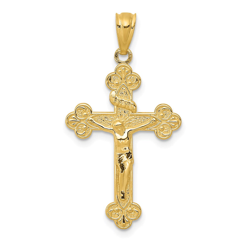 Casted;Polished;14k Yellow gold;Textured;Textured back